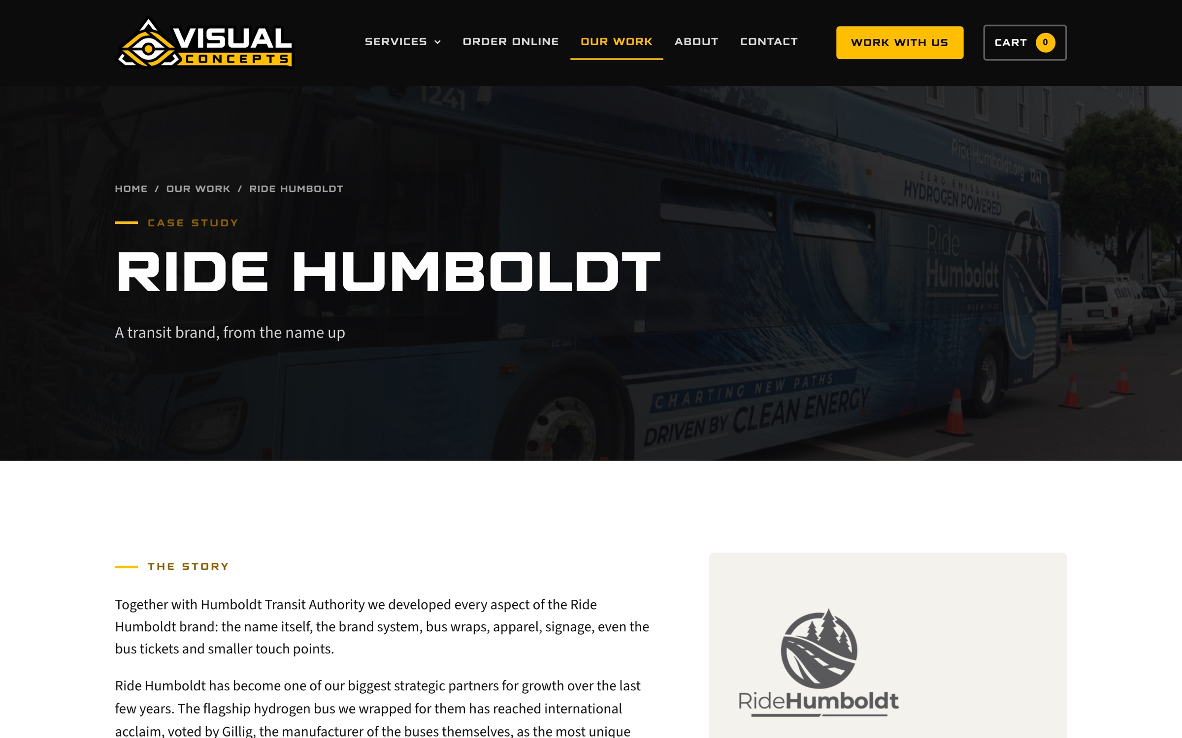 A case study page on the Visual Concepts website