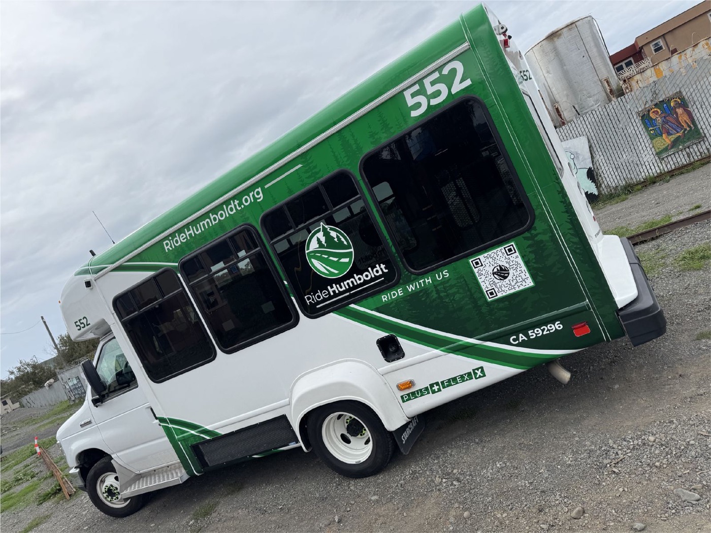 A Humboldt Transit Authority bus wrapped by Visual Concepts